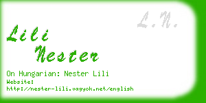 lili nester business card